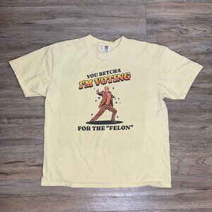 Comfort Colors "I'm Voting for the Felon"  Tshirt, Size 2XL